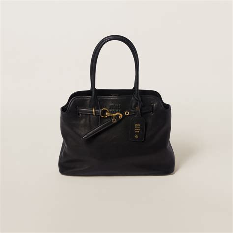 adventure bag miu miu|Black Aventure Nappa Leather Bag .